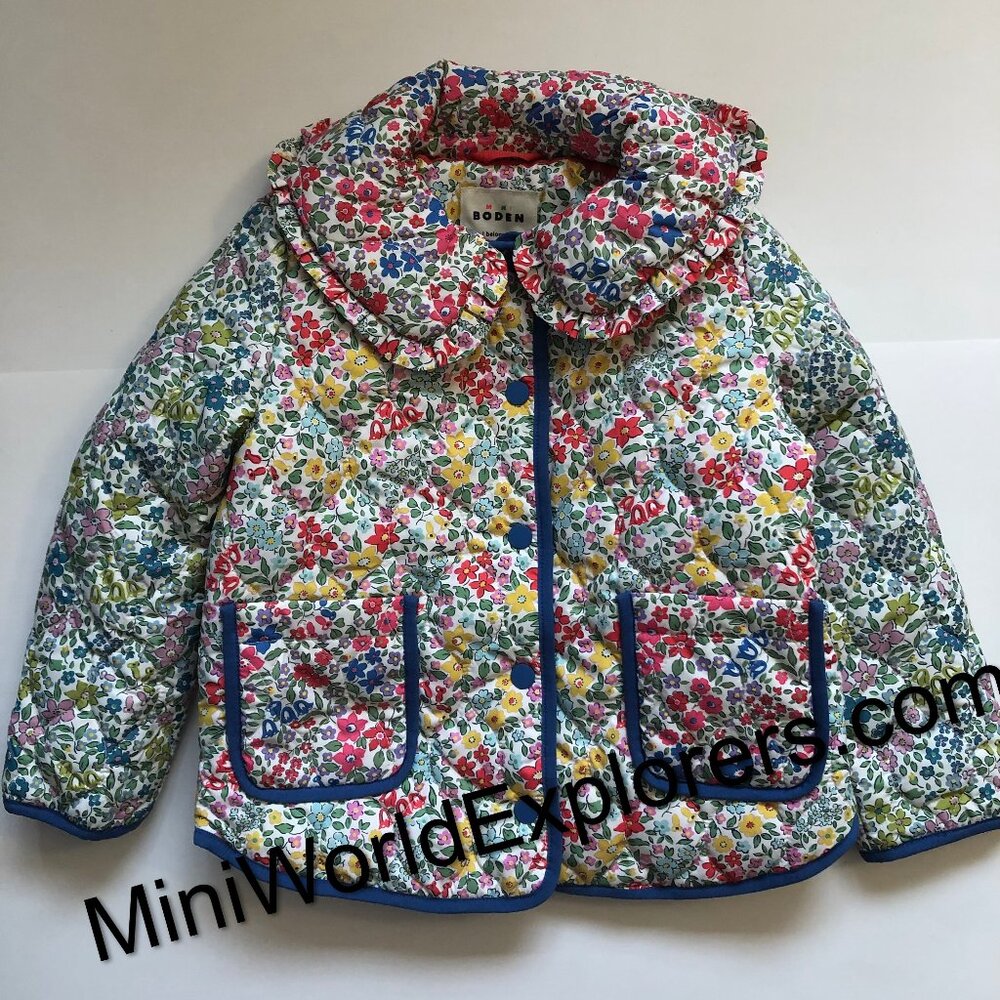 NWOT Mini Boden Quilted Collared Jacket - Picture 4 of 8